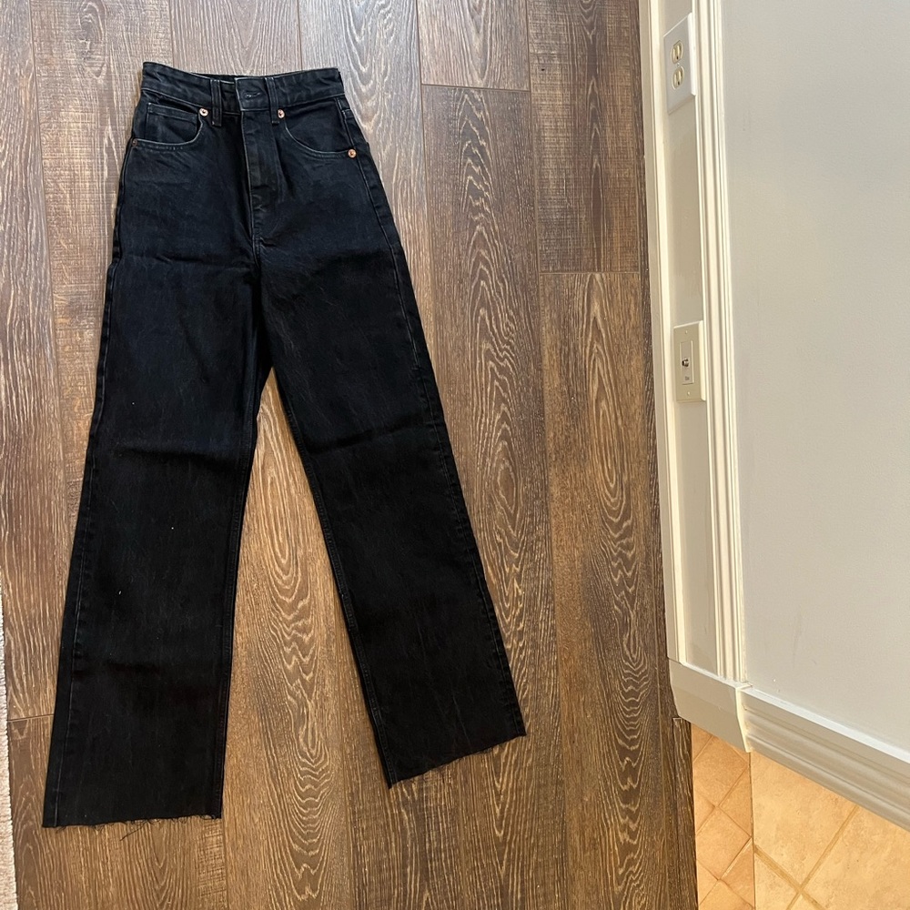 Zara black wide leg jeans